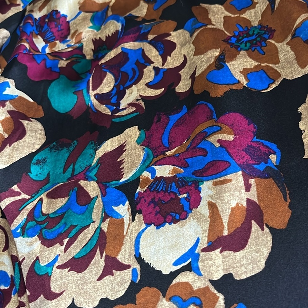 WORTH New York Floral Silk Blouse Size 10 - Picture 5 of 10